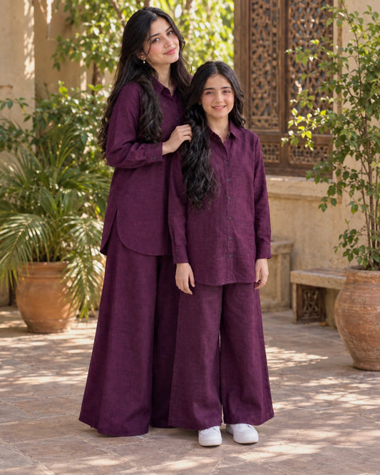 Royal Purple Khaddar Co-Ord Set (Minor Defect)