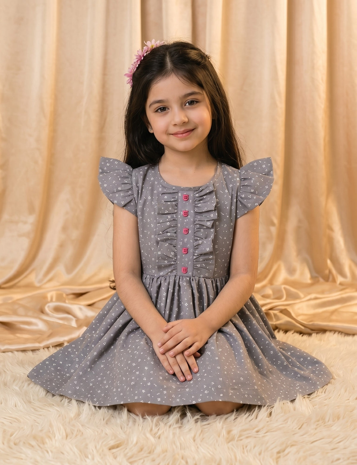 Urben Grey Cotton Frock (M006)