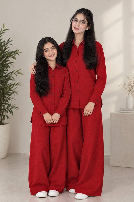 Royal Red Khaddar Co-Ord Set (Minor Defect)