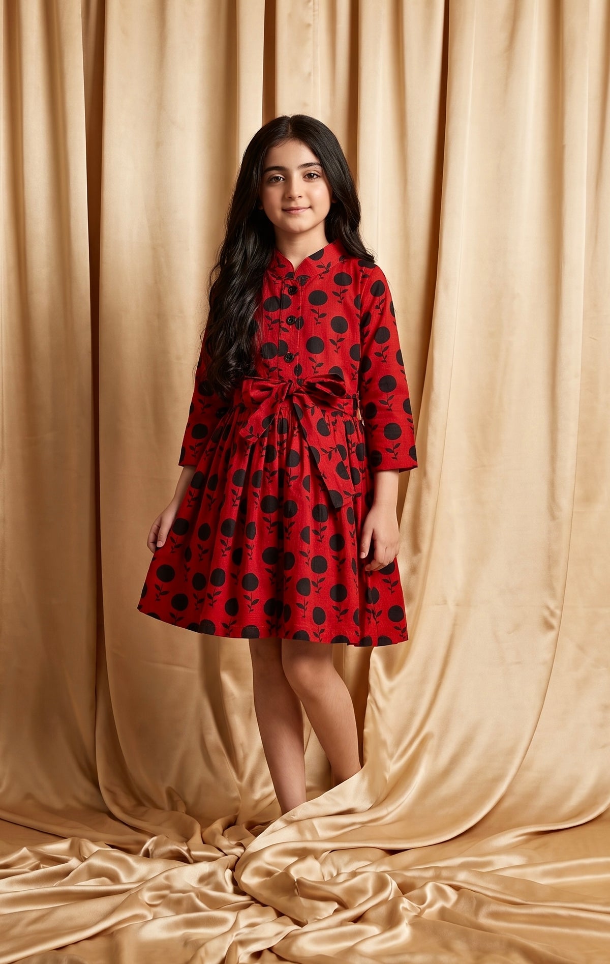 Royal Red Khaddar Frock (M084)