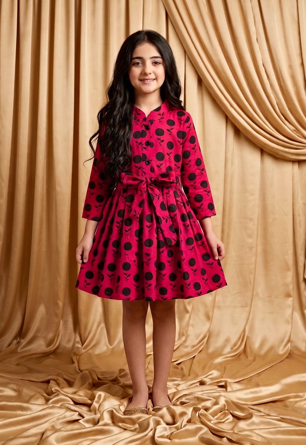 Royal Pink Khaddar Frock (M085)