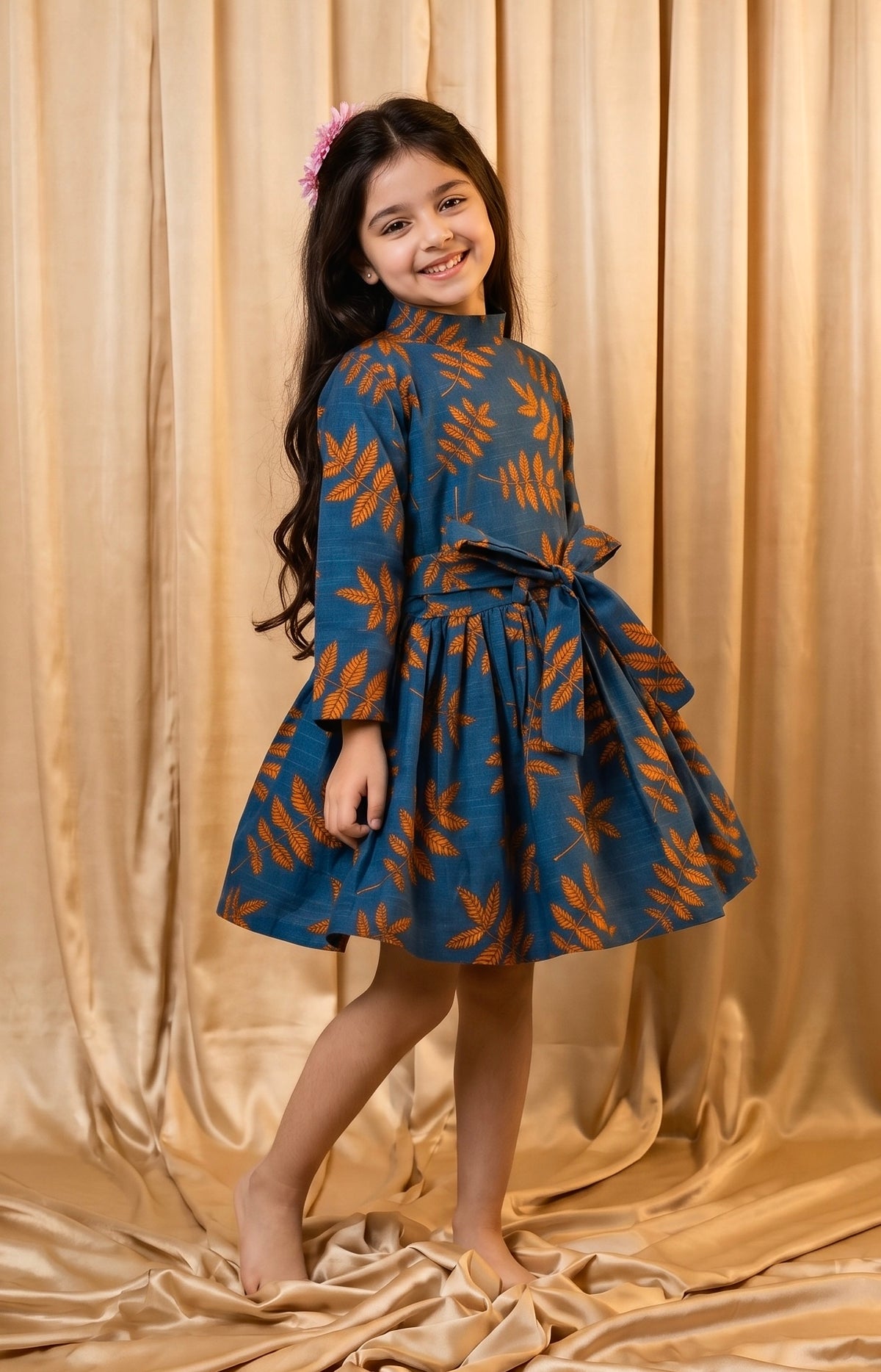 Teal Blue Khaddar Frock (M080)