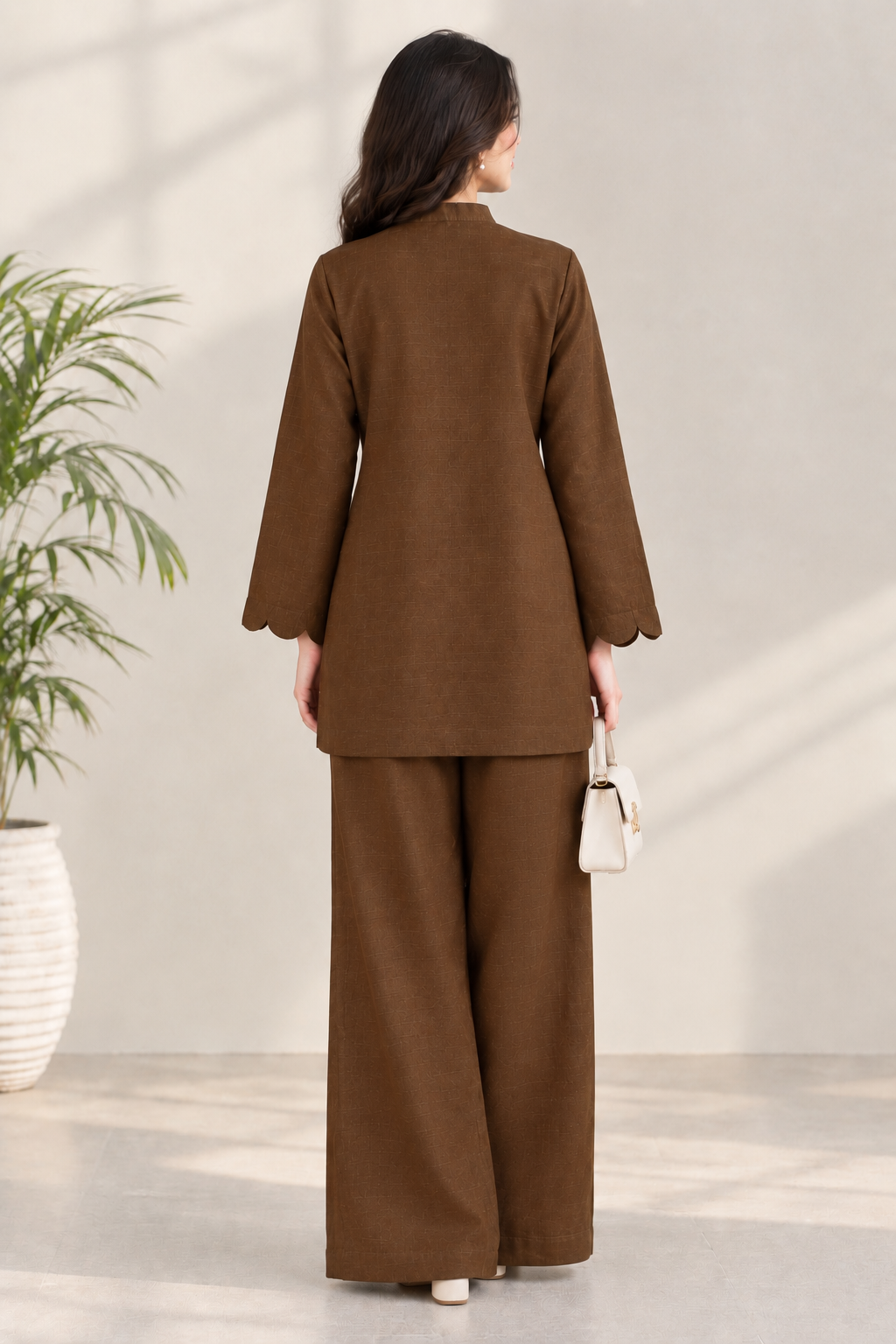 Deep Brown Khaddar Co-Ord Set